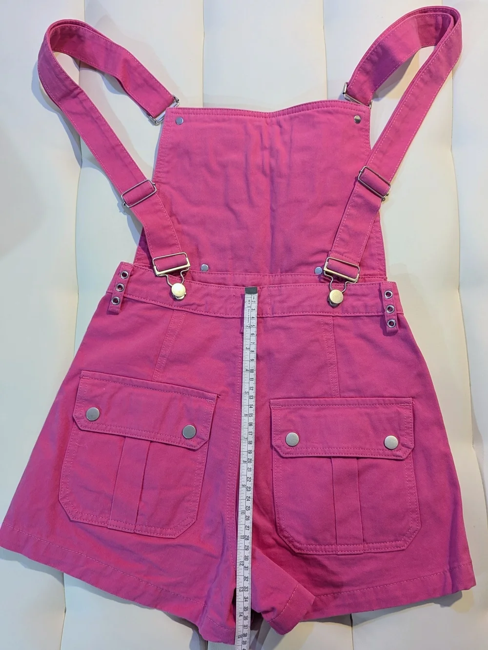 CoppingThreads Hot Pink Denim Short Utility Overalls